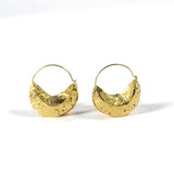 Round Hammered Hoops Earrings