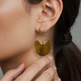 Botanical Sculpted Gold Drop Earrings