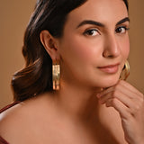 Gold Plated Plain Twisted Hoop Earrings