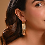 Gold Plated Plain Twisted Hoop Earrings