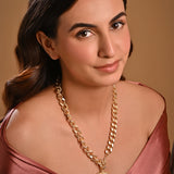 Golden Heart Chunky Chain Necklace