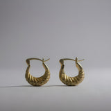 Gold Textured Mini Hoop Earrings