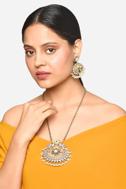 Antler Embellished Pendant Necklace Jewellery Set