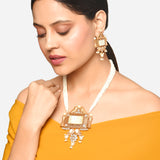 Royal Temple Embellished Necklace Jewellery Set