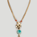Heart And Leaf Drop Necklace