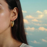 Chunky Gold Hoop Earrings – Bold Retro Statement Hoops