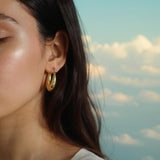 Chunky Gold Hoop Earrings – Bold Retro Statement Hoops