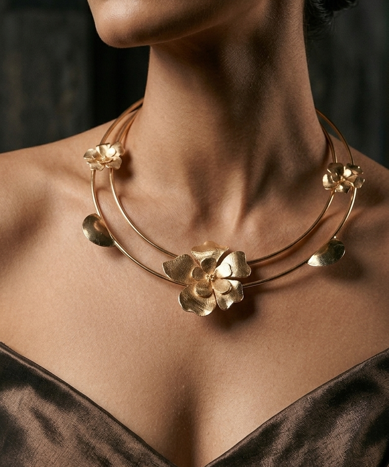 3D Floral Choker Necklace