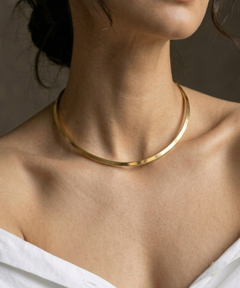 Minimalist Gold Choker Necklace