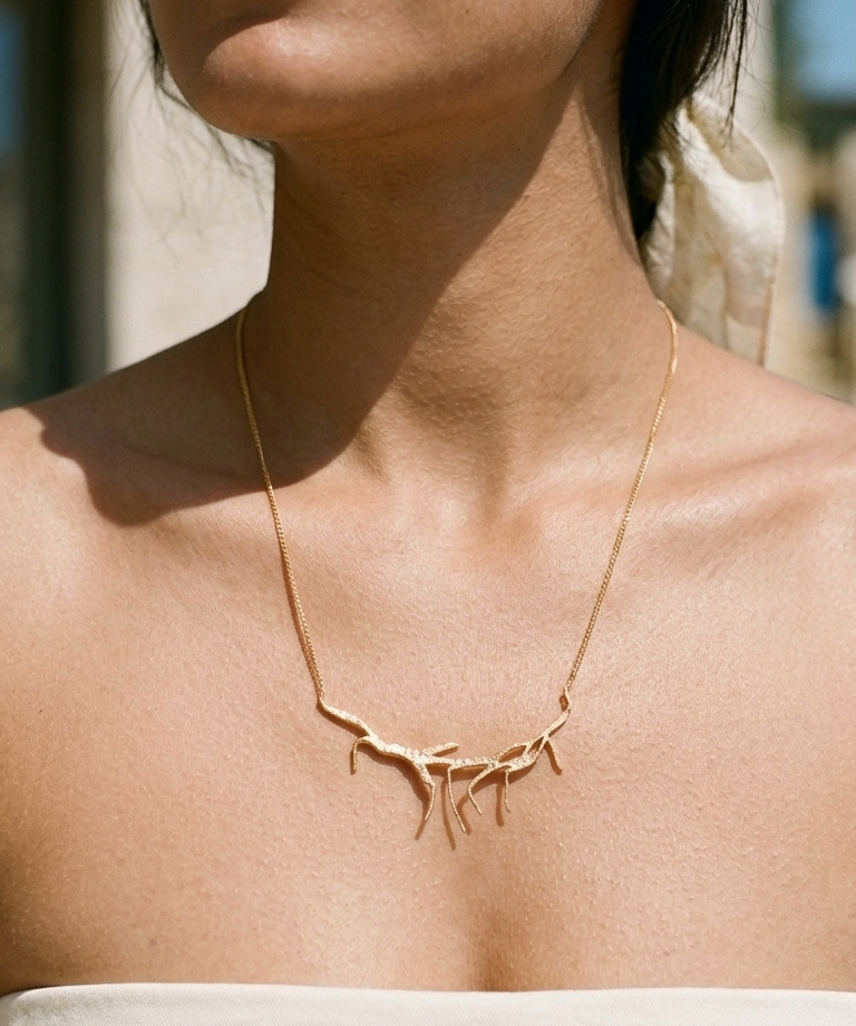 Nucleus Art Textured Contemporary Necklace