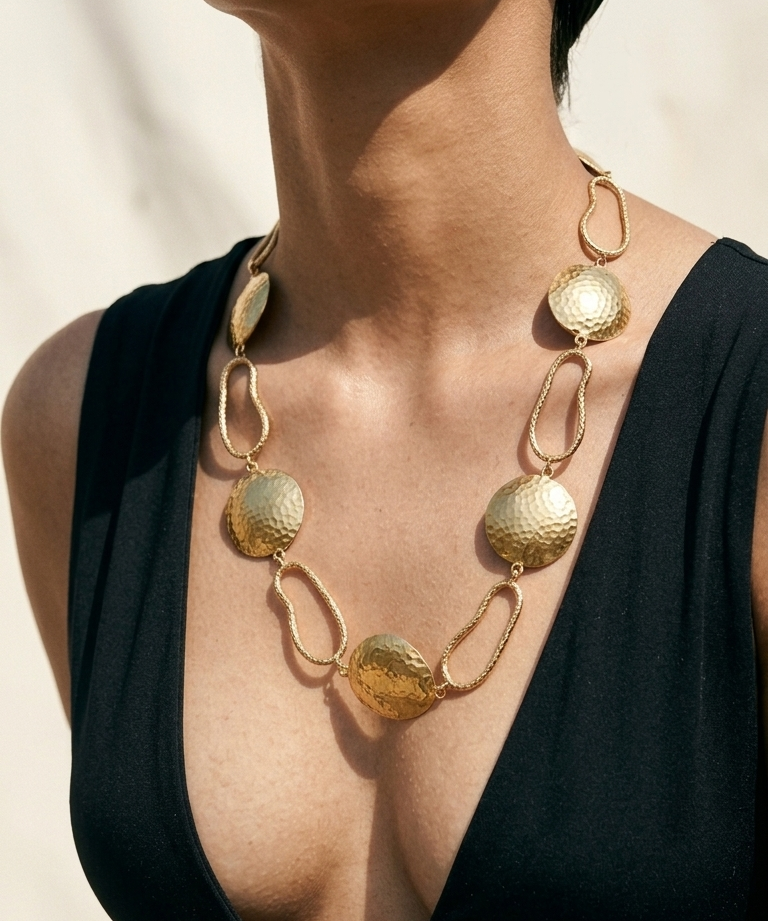 Textured Sync Contemporary Necklace