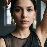 Botanical Sculpted Gold Drop Earrings