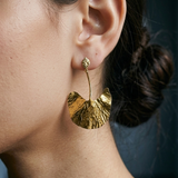 Botanical Sculpted Gold Drop Earrings
